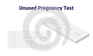 New rectangular pregnancy test without result isometric vector illustration. Unused pregnancy test blank screen flat style