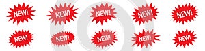 New red button, stamp set. New sale icon. New red labels.