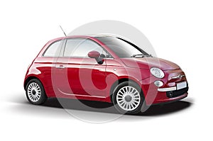 Fiat 500 red isolated