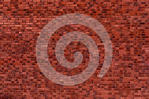 New red fine brick wall texture background. Empty. Copy space