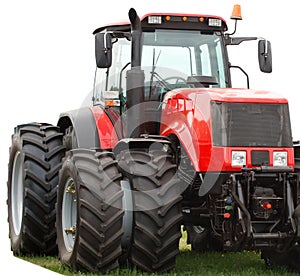 New red tractor with double wheels