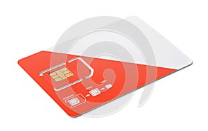 New red and white sim card