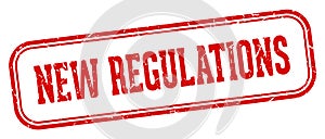 new regulations stamp. new regulations rectangular stamp on white background