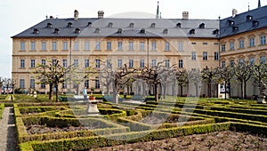 New Residence, manicured garden in courtyard, Bamberg, Germany photo