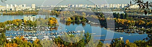 New residential areas on left bank of the Dnipro river, Kiev, the capital of Ukraine