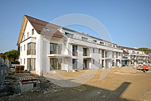 New residential building with outdoor facilities - Construction work near completion