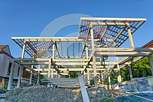 New residential construction home concrete framing