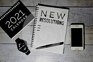 New Resolutions 2021 concept black and white