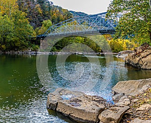 The New River Flowing Under The Old Fayette Station Bridge