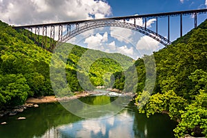 The New River Gorge Bridge, seen from Fayette Station Road, at t photo