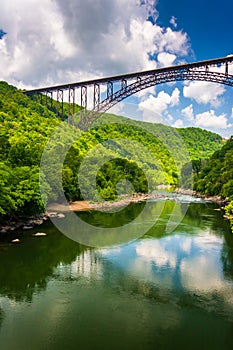 The New River Gorge Bridge, seen from Fayette Station Road, at t