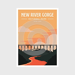 New River Gorge National Park poster vector illustration design