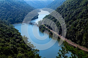 New River Railroad Bridge At Hawks Nest