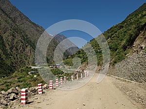New road from Nepal to China, little village Rasuwagarhi