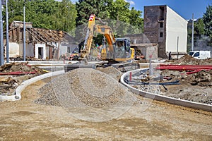 New road roundabout under construction