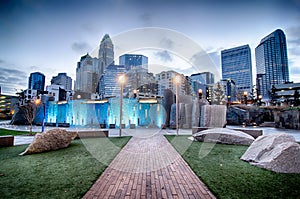 New Romare-Bearden park in uptown Charlotte North Carolina earl