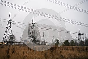 New safe confinement arch over reactor 4 of Chornobyl Nuclear Power Station. Chernobyl, Ukraine, December 2019