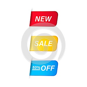 New and sale label. Pricetag. Vector on isolated white background. EPS 10