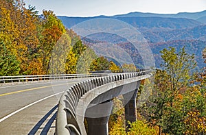 New section of the Foothills Parkway in fall colors.