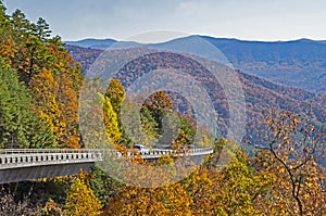 New section of the Foothills Parkway in fall colors.