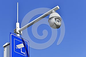 New Security camera with led infrared spot light,Street monitor, record live,in blue sky