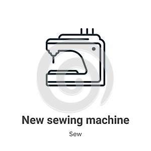 New sewing machine outline vector icon. Thin line black new sewing machine icon, flat vector simple element illustration from