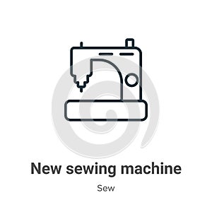 New sewing machine outline vector icon. Thin line black new sewing machine icon, flat vector simple element illustration from