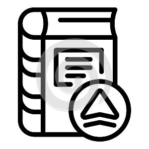 New side book icon outline vector. Publish book read