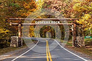 New sign over entrance to Coopers Rock