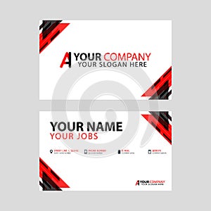 The new simple business card is red black with the AI logo Letter bonus and horizontal modern clean template vector design.