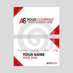 The new simple business card is red black with the AS logo Letter bonus and horizontal modern clean template vector design.