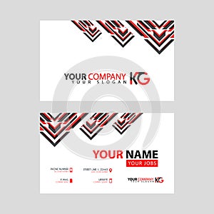 The new simple business card is red black with the KG logo Letter bonus and horizontal modern clean template vector design.