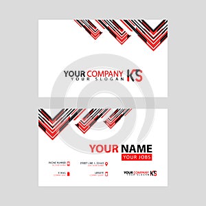 The new simple business card is red black with the KS logo Letter bonus and horizontal modern clean template vector design.