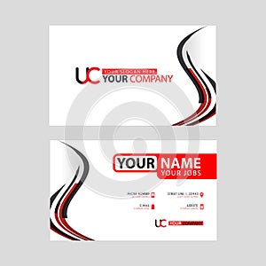 The new simple business card is red black with the UC logo Letter bonus and horizontal modern clean template vector design.