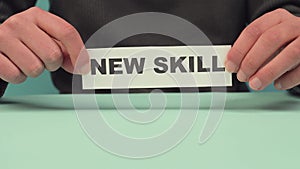New skill sign, progress, development and education concept, having a goal, online learning, knowledge is power strategy