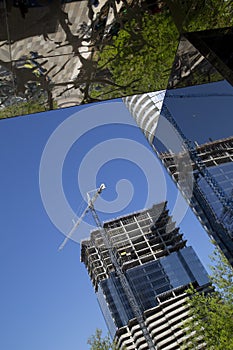 New skyscrapers under construction in city Dallas