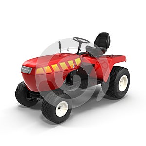 New small red tractor isolated over white