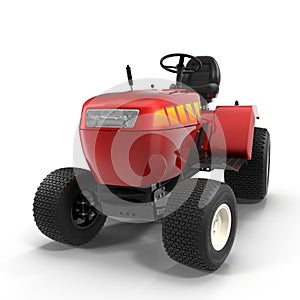 New small red tractor isolated over white