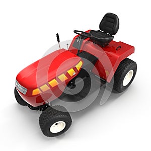 New small red tractor isolated over white