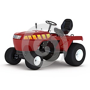 New small red tractor over white. 3D illustration