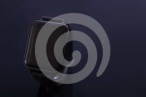 New smart watch mockup on blue background