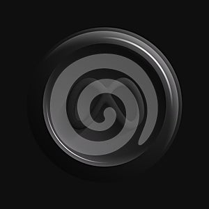 New Social Media. Round 3D Icon. Black Isolated Infinity Symbol