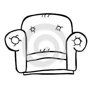 new sofa, simple vector hand draw sketch doodle