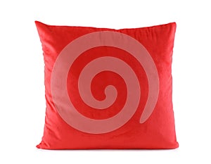 New soft red pillow isolated