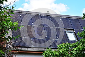 New solar panels on a house roof