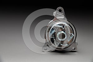 New spare part on a gradient gray background7 Internal combustion engine cooling system pump