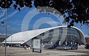 The new sports hall on September 25, 2020 in Targu-Jiu.