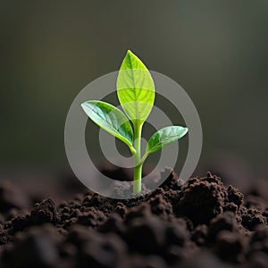 New Sprout Breaking Through Soil