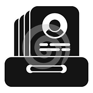 New staff doc icon simple vector. Hr business team