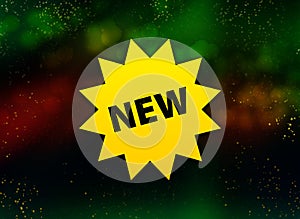 New star badge icon abstract bokeh dark background